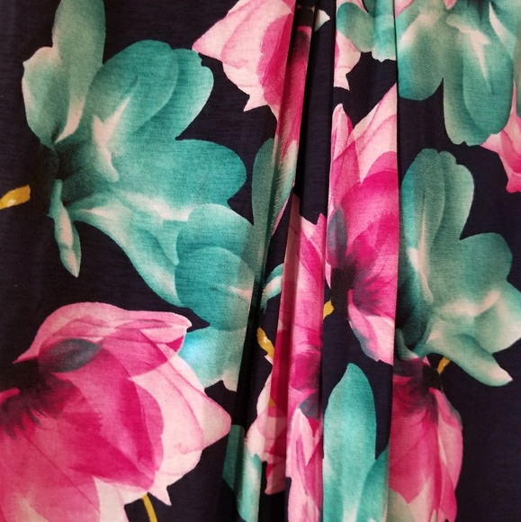 NWT NAVY FLORAL MAXI DRESS PINK TEAL WHITE - Picture 4 of 4